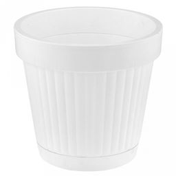 Горшок для цветов пластмассовый "Классика" 2,5л, д17,5см, h16,5см, с поддоном, белый (Россия)