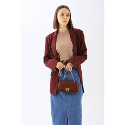 Сумка-мессенджер на застёжке, цвет бордовый - Simaland фото 4