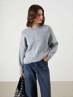 Bisiklet Yaka Oversize Kad?n Triko Kazak