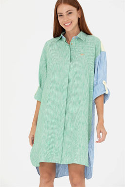 Женское зеленое тканое платье - U.s. polo assn фото 4