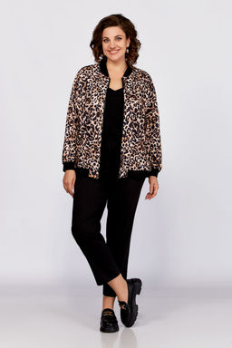 Бомбер Swallow 789 черный+принт леопард  фото 13