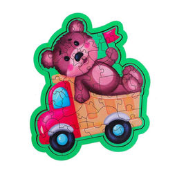 Пазл фигурный Машинка с мишкой - Лесная мастерская фото 2