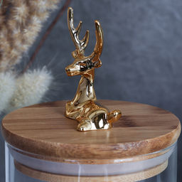 Банка для сыпучих бамбуковая крышка с фигуркой 350 мл 8х8 см / 9858 /уп 150/ новогодняя