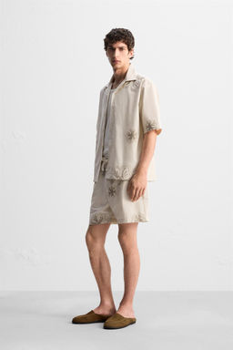 BERMUDA SHORTS WITH FLORAL EMBROIDERY - Zara фото 4