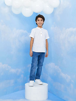 Hakim Yaka Basic K?sa Kollu G?mlek - Waikiki фото 3