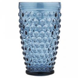 Сидней Стакан стеклянный 450мл, д8,3см, h14,5см, рельефное, цветное стекло, цвет - сапфировый (Китай) Цена указана за штуку. В коробке 6 штук. - Домашняя мода фото 2