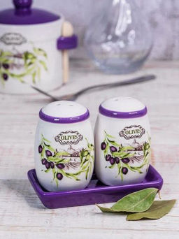 Набор солонка и перечница ОЛИВКИ с подставкой арт.MFK21034 /МФК/  фото 8