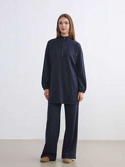 Dik Yaka Oversize Kad?n Sweatshirt Tunik