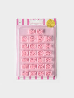 Цена за 4 шт. Печати для теста и мастики «Английский алфавит», набор 26 шт., 29×19×2.5 см, пластик, розовые