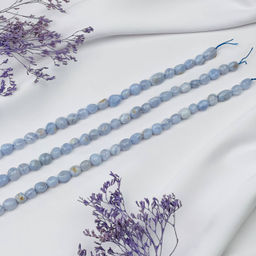 Бусины для украшений из Голубого агата (галтовка) 40 см