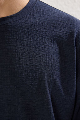 TRENDYOL MAN Ekru Oversize/Genis Kesim Dokulu T-Shirt TMNSS25TS00043 - Trendyolmilla фото 5
