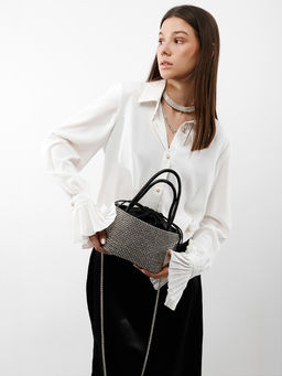 LACCOMA сумка ST133-червонное серебро стразы хлопок