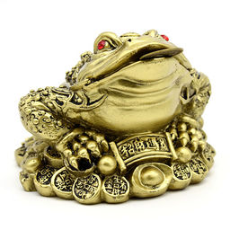 Фигурка Фен Шуй Жаба под бронзу стразы Оберег на процветание 4,5см-4,5см