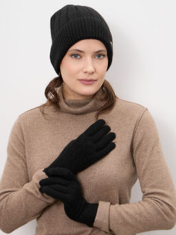 Шапка из кашемира 04342 черная