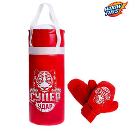 Набор для бокса детский Супер удар, груша 50 см, перчатки, МИКС