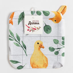 Прихватка Доляна Duckling 19х19 см, 100% хлопок, ватин 250 г/м2  фото 8