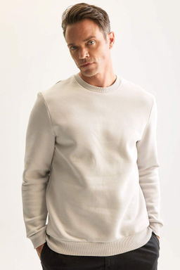 Lacivert 3 Iplik Pamuklu Sardonlu Ici Polarl? Regular Fit Bisiklet Yaka Kal?n Sweatshirt - Defacto фото 8