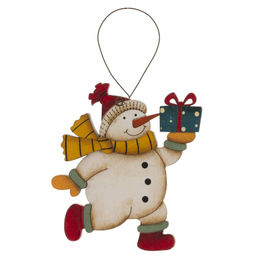 Изделие декоративное подвесное "Снеговик", L8 W0,5 H11,5 см, 4в.