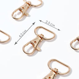 Цена за 2 шт. Карабин металлический, 42 25 мм / 21 2,1 мм, 5 шт, цвет золотой