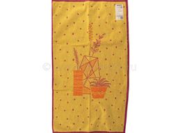 6с103.412ж1 Цветочный мотив (лимон-пурп) Полотенце махровое 50х90см