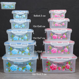 Салатник квадратный 5 штук Цветы / FD89 /уп 48/ - Галеонтрейд фото 7