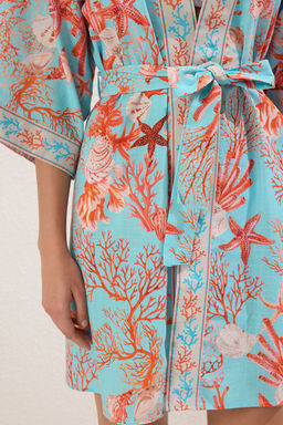 Su Alt? Desenli Dokuma Seritli Plaj Mini Kusakl? Kimono&Kaftan TBESS25KM00026 - Trendyolmilla фото 3