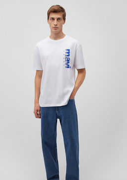 Mavi Jeans Bask?l? Beyaz Tisort