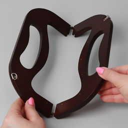 Ручка-фермуар для сумки, деревянная, на магнитах, с креплением, 27×12×2.5 см, коричневая