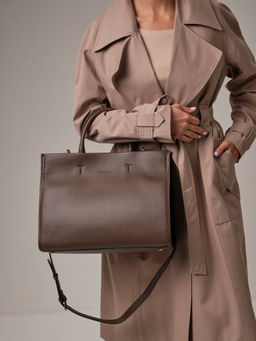 Сумка кожаная шоппер Deboro 30638 коричневый торф