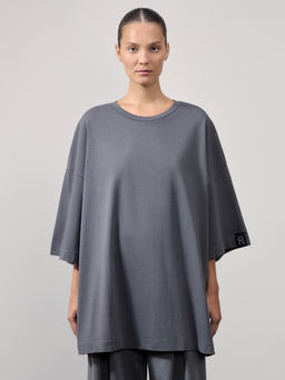 Футболка оверсайз из плотного хлопка / Zarina  фото 4