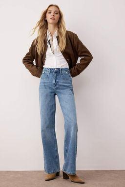Mavi Cep Detayl? Yuksek Bel Wide Leg Jeans TWOAW26JE00141
