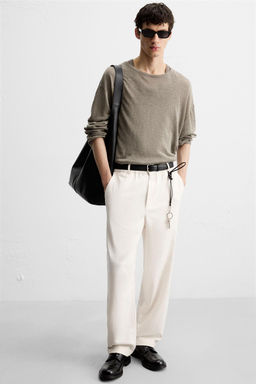 TEXTURED REGULAR FIT TROUSERS - Zara фото 5