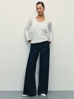 Вязаный топ из хлопка с пайетками / Zarina фото 2