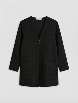 V Yaka Kendinden Desenli Kad?n H?rka