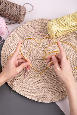 Для вязания Gamma RKH-030 Каркас для рукоделия сердце (заготовка) сталь металл под золото