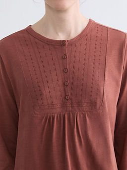 Bisiklet Yaka Nak??l? Bluz