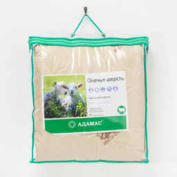 Одеяло облегчённое Адамас Овечья шерсть, размер 200х220 5 см, 200гр/м2, чехол п/э  фото 4