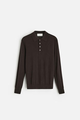 LIGHTWEIGHT WOOL AND CASHMERE KNIT POLO SHIRT - Zara фото 22