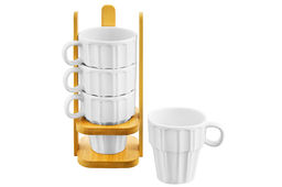 Набор 4 кружек 170 мл 10,5*8,5*21 см на дерев. подставке