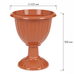 Вазон "Жасмин" 18л (на высокой ножке)(коричневый) М1329