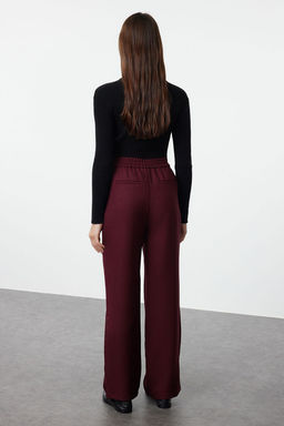 Bordo Straight/Duz Kesim Dokuma Kumas Pantolon TWOAW22PL0321