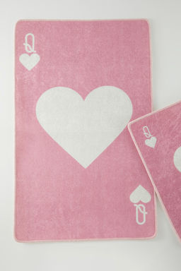 Trendyolmilla Home 2li Kalp Bask?l? Kayd?rmaz Tabanl? Banyo Paspas Seti TPHSS25BPS00012  фото 2