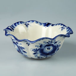 Салатник фарфоровый «Тюльпан», 19×19×7.5 см, гжель