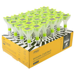 Цена за 2 шт. Садовый светильник на солнечной батарее Цветок зелёный, 6296 см, 1 LED, свечение белое - Luazon lighting фото 4