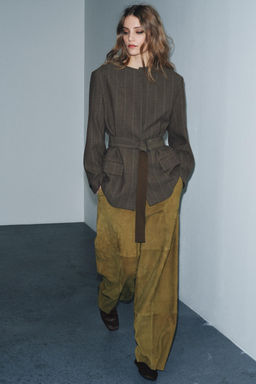 STRIPED BELTED BLAZER ZW COLLECTION - Zara фото 6