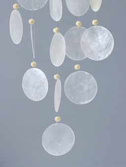 Ловец снов амулет «Месяц», перламутр, 19 кружков, d=4.8 см, 15×50 см