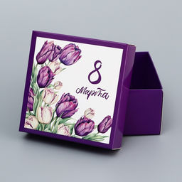 Цена за 5 шт. Коробка подарочная складная, крышка-дно, 8 марта, 10?10?5 см без окна