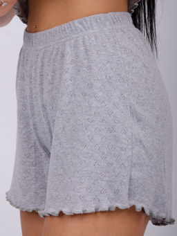 Пижама "Ажур 4" серая, рибана