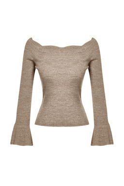 Siyah Carmen Yaka Triko Kazak TWOAW22KZ2218 - Trendyolmilla фото 20