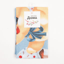 Полотенце Доляна Цыплёнок и куличи 35х60 см, 100% хл, рогожка 164 г/м2  фото 5